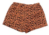 Korálovo-černé kraťasy se srdíčky Matalan
