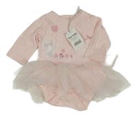 Nové - Světlerůžové body s králíčkem a tylovou sukní Mothercare