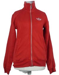 Dámská červená propínací mikina s logem Adidas 