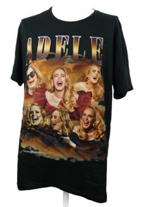 Pánské černé tričko s potiskem Adele 