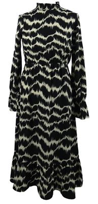 Dámské černo-béžové vzorované midi šaty Vero Moda 