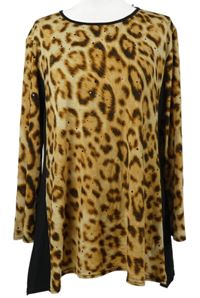 Dámská béžovo-černá vzorovaná tunika 