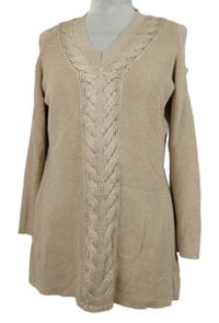 Dámská pudrová třpytivá svetrová tunika s průstřihy na ramenou Soon 