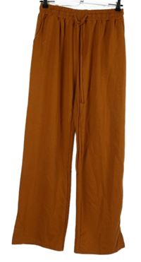 Dámské skořicové široké tepláky 