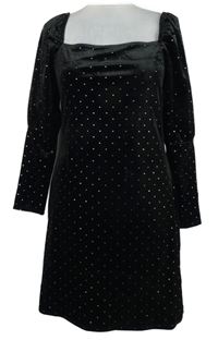 Dámské černé sametové šaty s cvočky George 