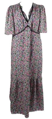 Dámské barevné kytičkované dlouhé šaty Dunnes 