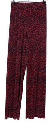 Dámské červeno-černé vzorované plisované palazzo kalhoty Pull&Bear 