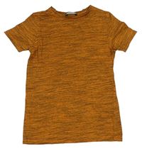 Oranžovo-černé melírované tričko George