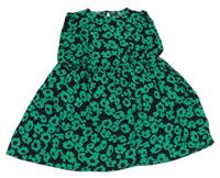 Černo-zelené květinové lehké šaty George