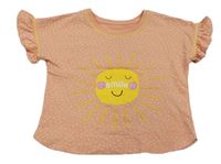 Světlerůžová puntíkatá mikina se sluníčkem Matalan