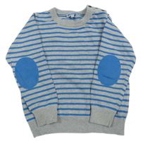 Šedo-modrý pruhovaný svetr Jacadi