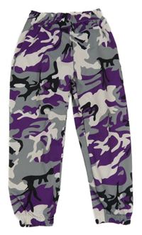 Šedo-černo-bílo-fialové army kalhoty Shein