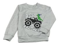 Světlešedá mikina s autem 