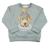 Nové - Světlemodrá mikina s pejskem Name it