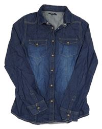 Tmavomodrá halenka riflového vzhledu Kiabi