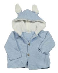 Světlemodrý propínací svetr s kapucí Next