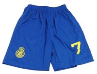 Modré fotbalové kraťasy s číslem 