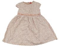 Světlerůžové květinové plátěné šaty S. Oliver