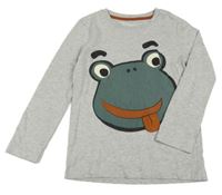 Šedé melírované triko s žábou Nutmeg