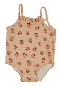 Oranžové žebrované body s jahodami Shein