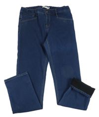 Tmavomodré zateplené teplákové rifle Name it