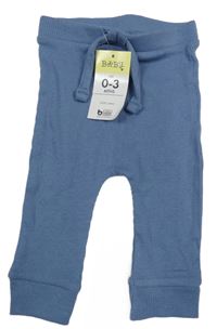 Modré žebrované tepláky 