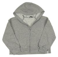 Šedá melirovaná propínací crop mikina s kapucí George