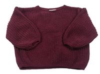 Vínový žinykový svetr H&M