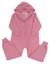 Růžová tepláková kombinéza s kapucí Primark