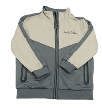 Béžovo-šedá sportovní propínací mikina s nápisem