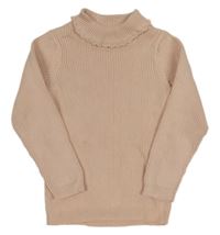 Pudrový žebrovaný svetrový rolák George