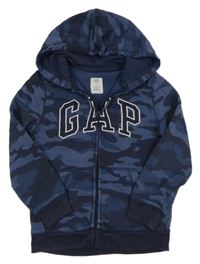 Tmavomodrá army propínací mikina s kapucí GAP