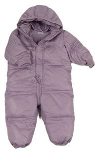 Fialová šusťáková zimní kombinéza s kapucí Benetton  