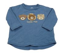 Tmavomodré triko se zvířátky a nápisem Next