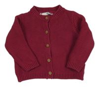 Vínový propínací svetr M&S