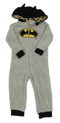 Šedo-černá chlupatá kombinéza s kapucí - Batman