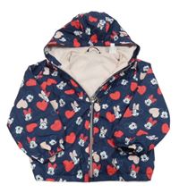 Tmavomodrá šusťáková jarní bunda s Minnie a kapucí Disney