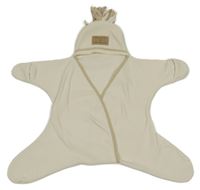 Světlebéžová fleecová deka do autosedačky s kapucí 