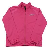 Neonově růžová sportovní propínací mikina Adidas