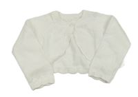 Bílé pletené propínací bolerko s perforovaným vzorem F&F