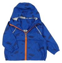 Kobaltově modrá nepromokavá bunda s dinosaurem a kapucí C&A