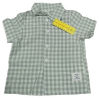 Nové - Světlekhaki-bílá kostkovaná košile Shein