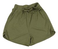 Khaki žebrované kraťasy 