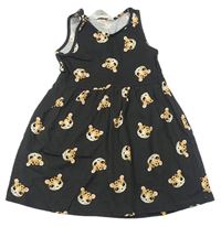 Tmavošedé bavlněné šaty s leopardy H&M