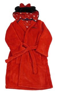 Červeno-černý chlupatý župan s kapucí - Minnie zn. M&S