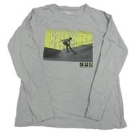 Šedé triko se skateboardistou Y.F.K.