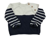 Bílo-tmavomodrý pruhovaný svetr Nutmeg 