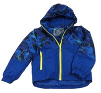 Tmavomodro-černá šusťáková zimní bunda s kapucí Lupilu