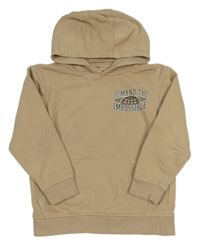 Béžová mikina s nápisem a kapucí George