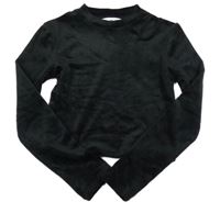 Černé sametové crop triko H&M